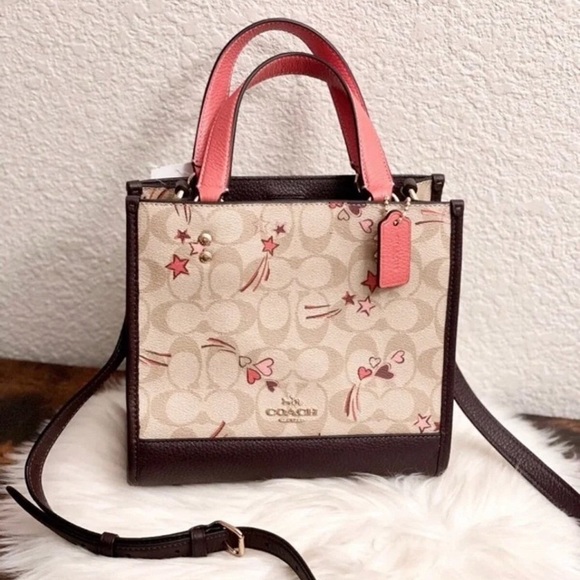 NWT COACH Heart Crossbody & Dempsey Tote 22 w Heart & Star Print AUTHENTIC - Picture 2 of 14